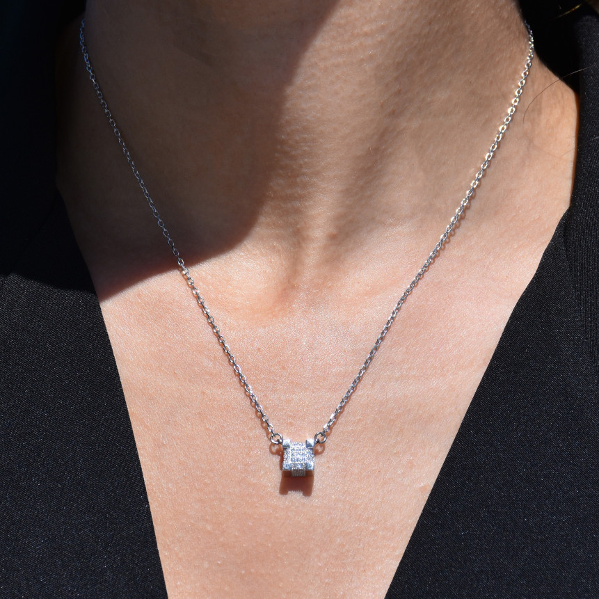 Collana BeLove quadrati e zirconi