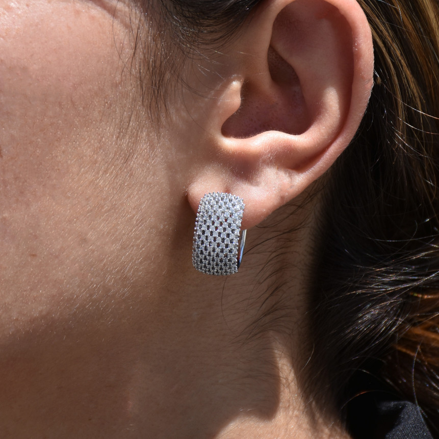 BeLove rectangular earrings with zircons