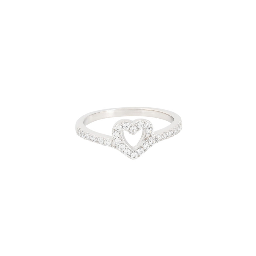 BeLove ring with heart and zircons