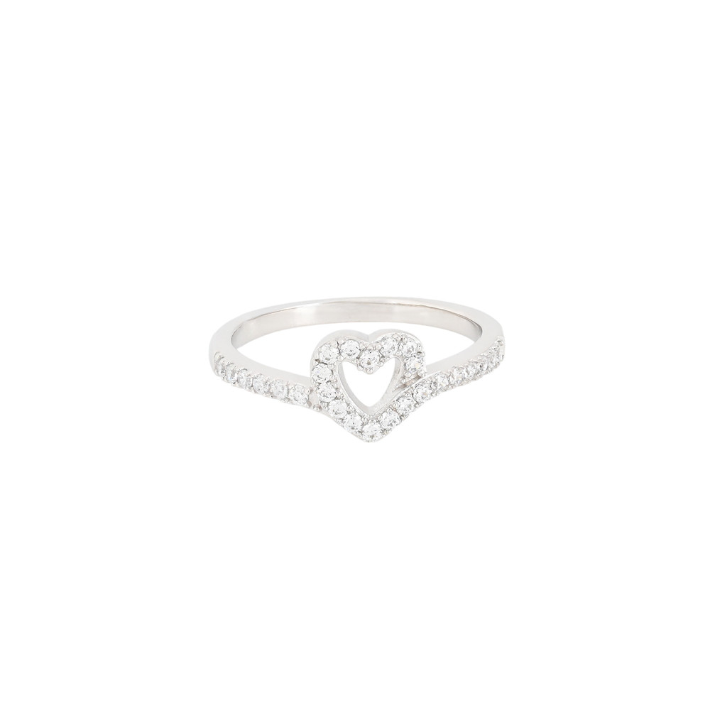 BeLove ring with heart and zircons