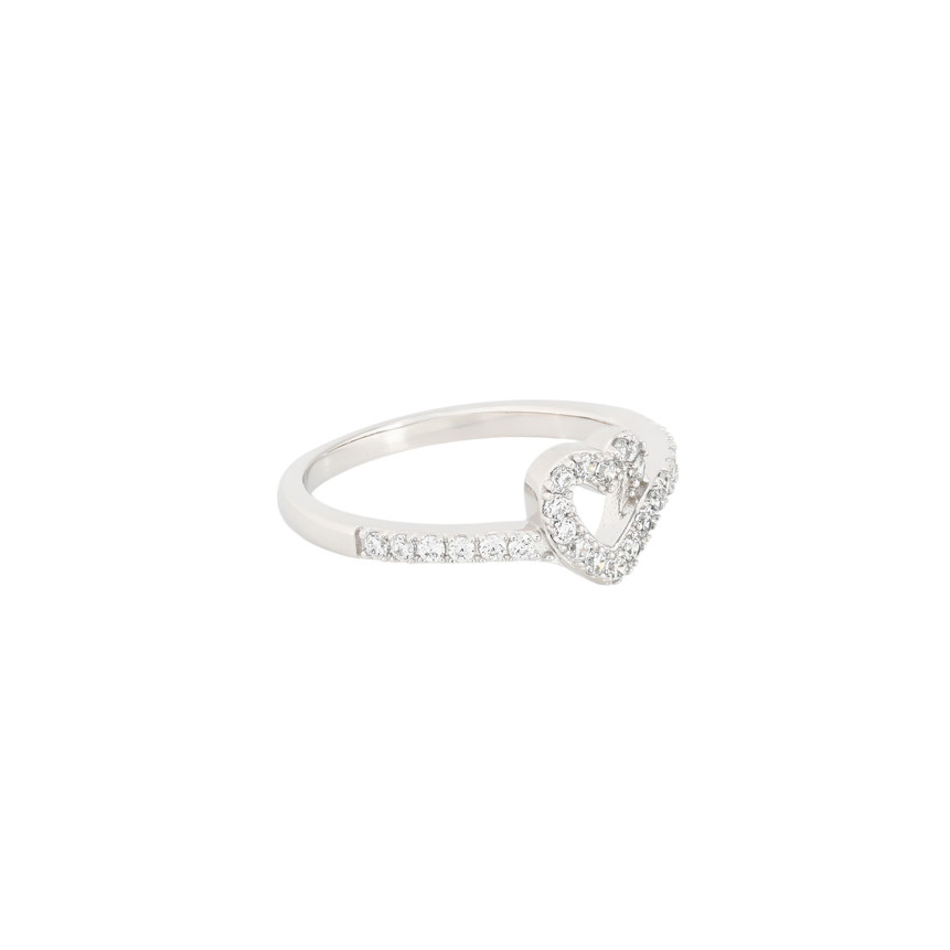 BeLove ring with heart and zircons