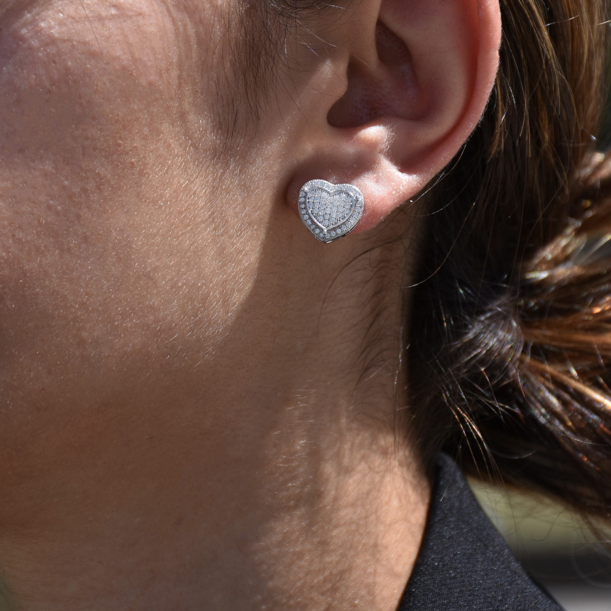 Boucles d\'oreilles BeLove cœur avec zircones