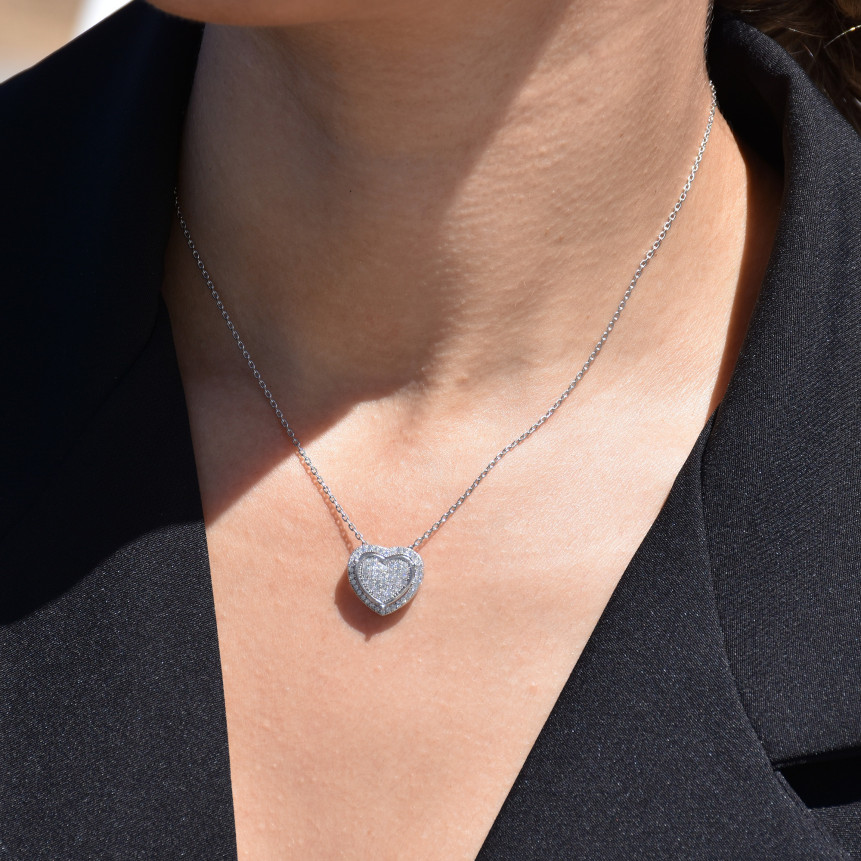 Collier BeLove en forme de cœur avec zircones
