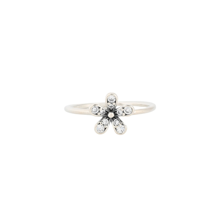 Anillo Luxury con flor y circonitas