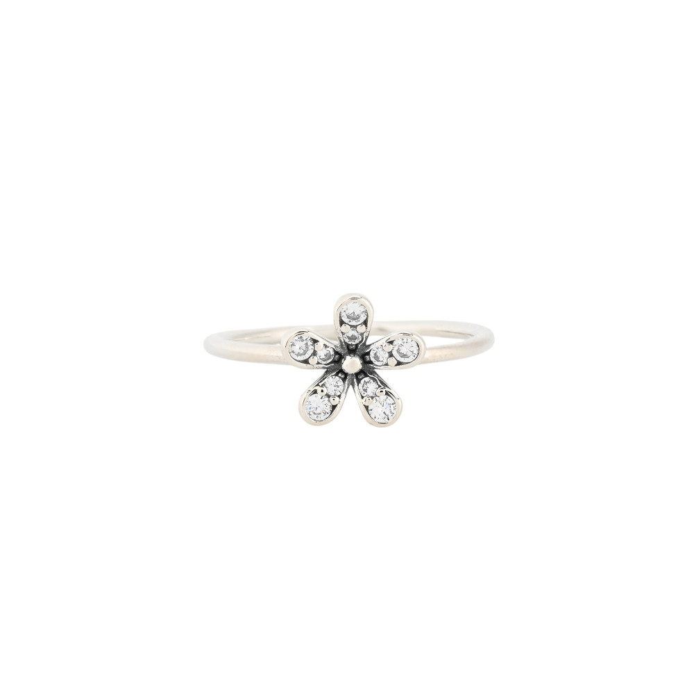 Bague Luxury avec fleur et zirconias