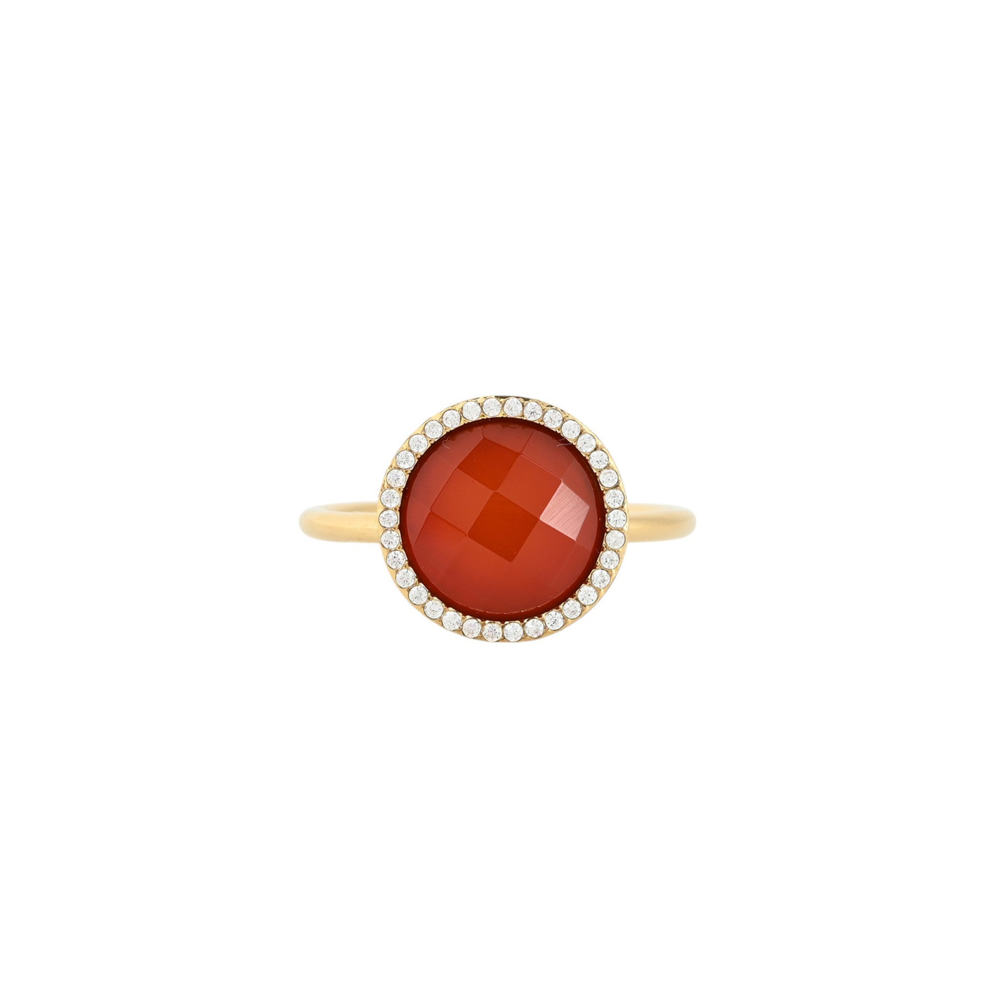 Anello acciaio rotondo pietra naturale GB