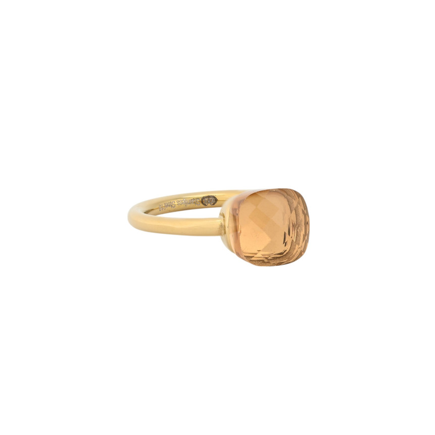 Anel Glamour com pedra colorida