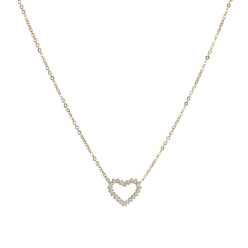 Delicate heart necklace in steel