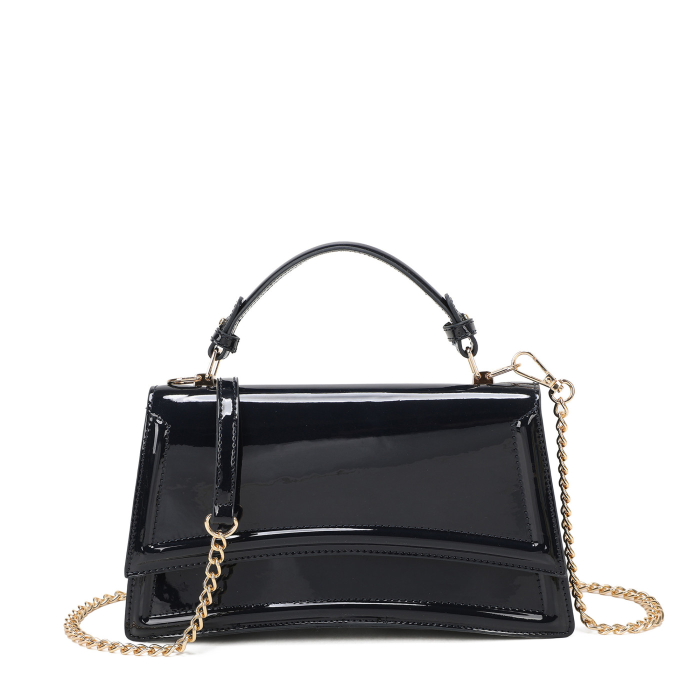 Patent leather shoulder bag