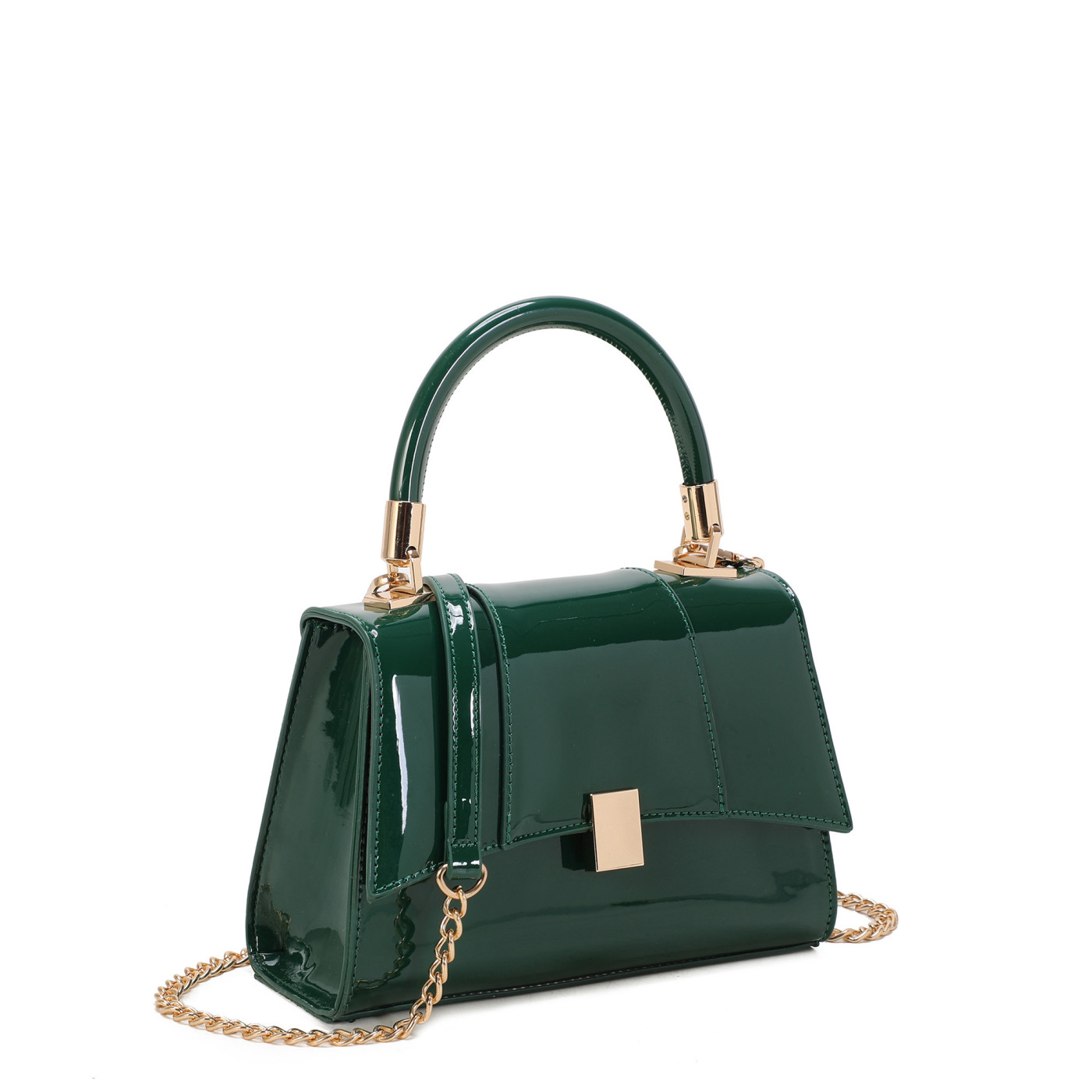 Patent leather shoulder bag