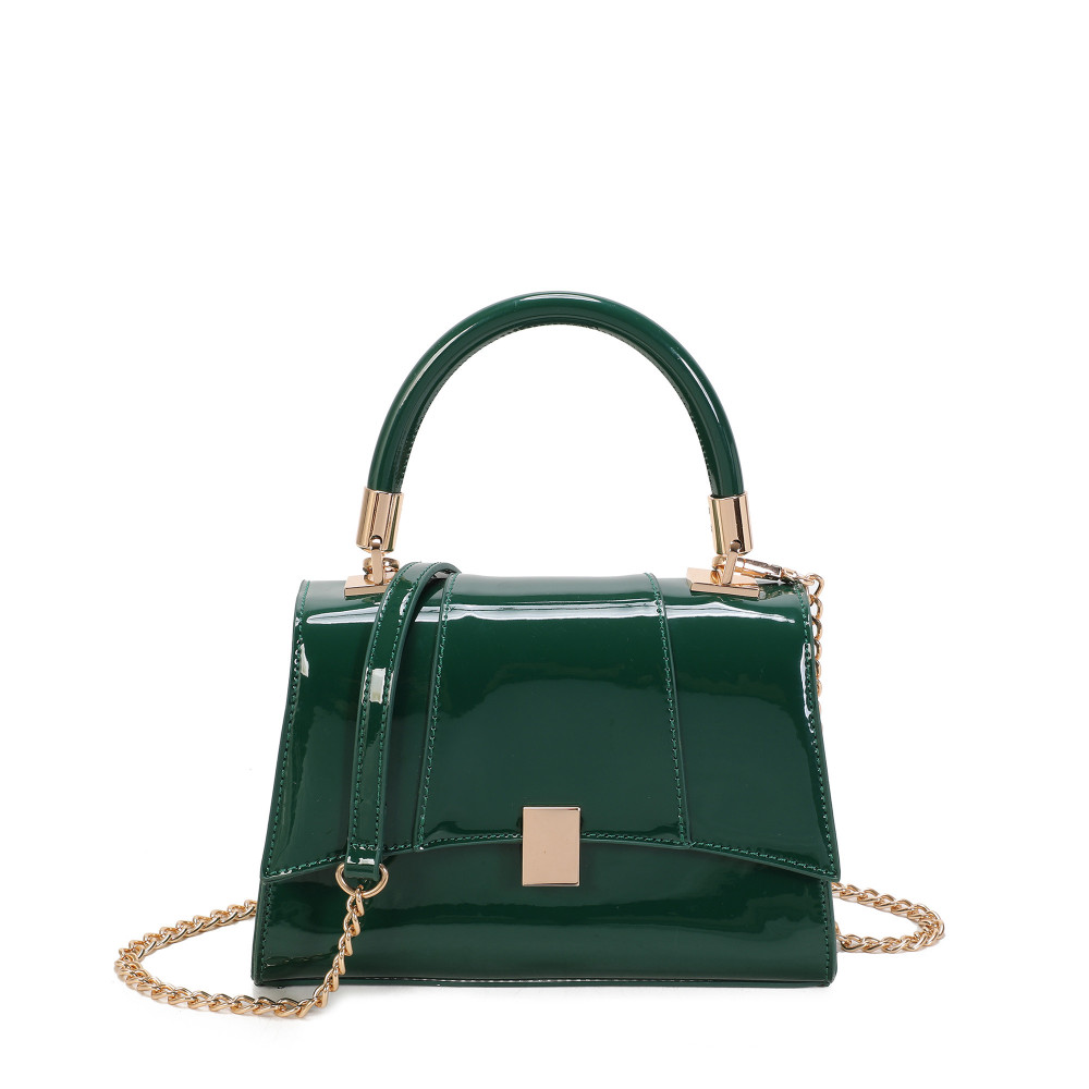 Patent leather shoulder bag