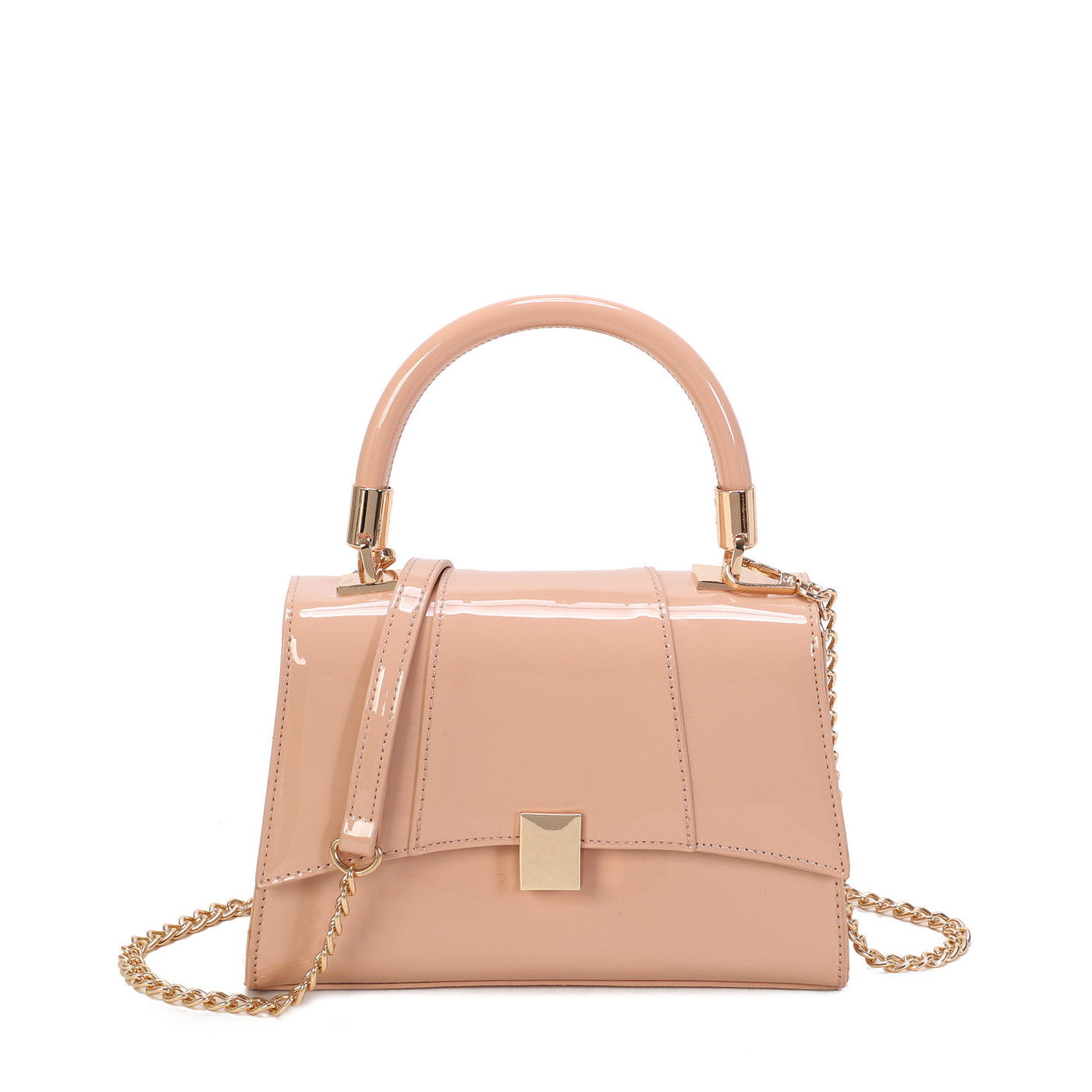 Patent leather shoulder bag