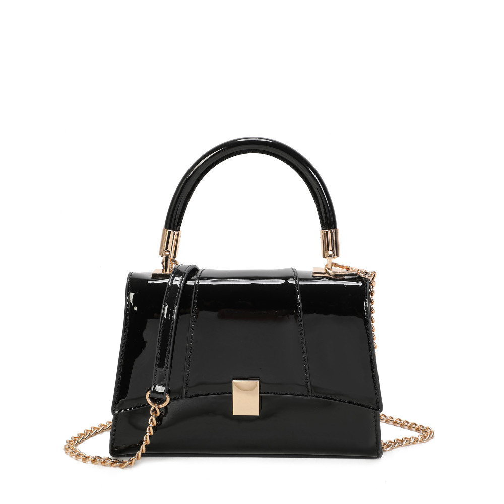 Patent leather shoulder bag