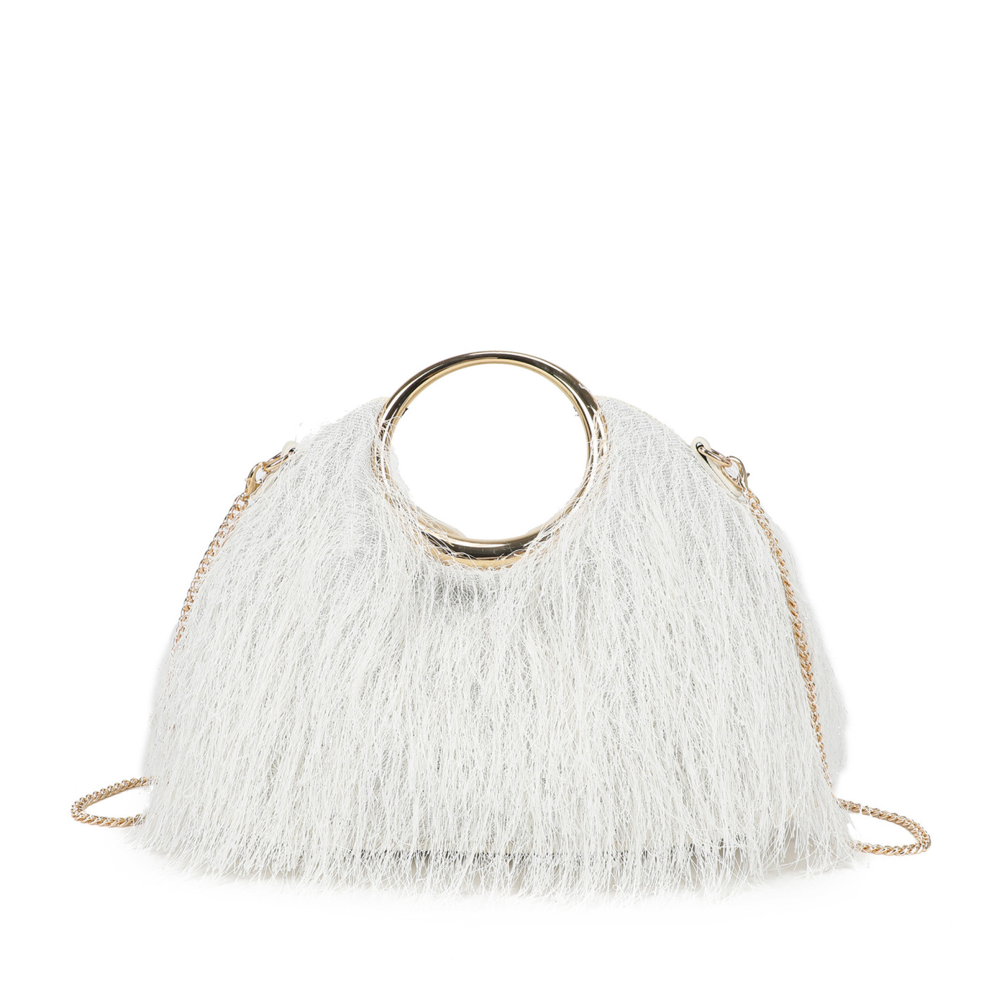 Shoulder bag with fur