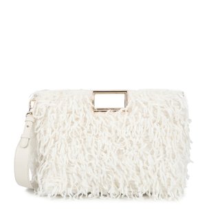 Mala Shopper com pelo e penas