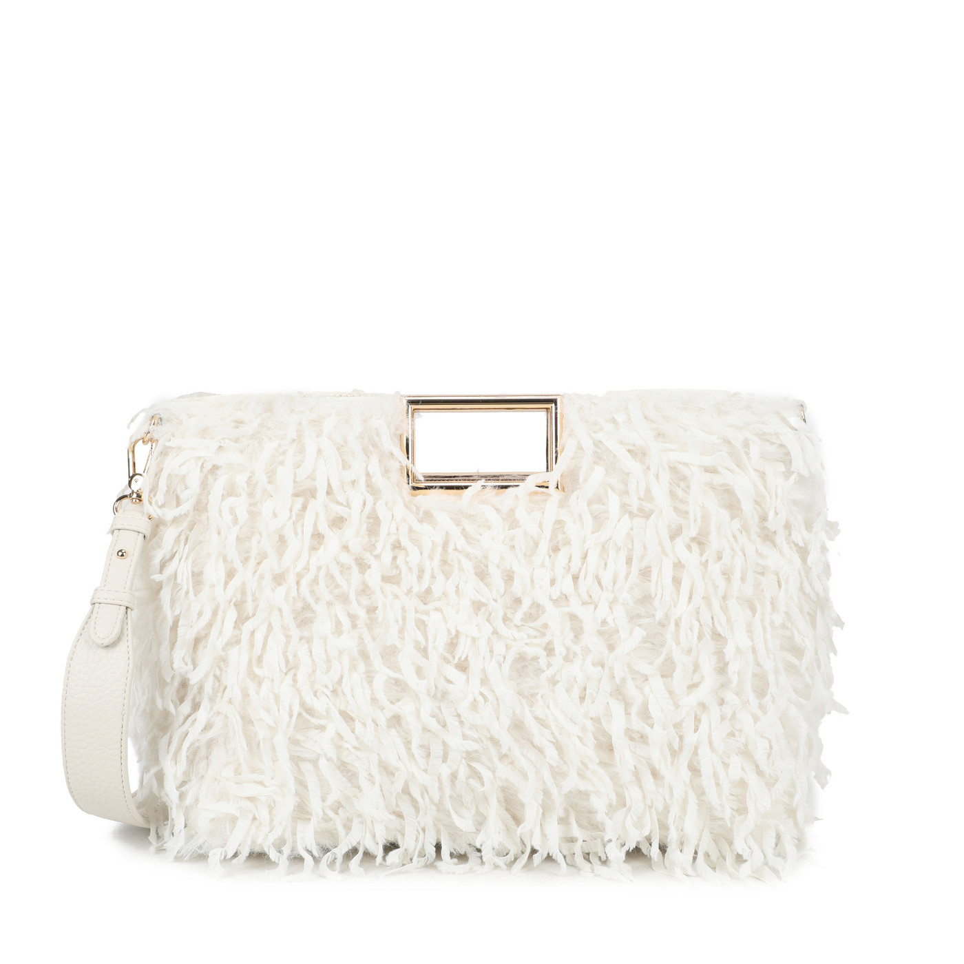 Mala Shopper com pelo e penas