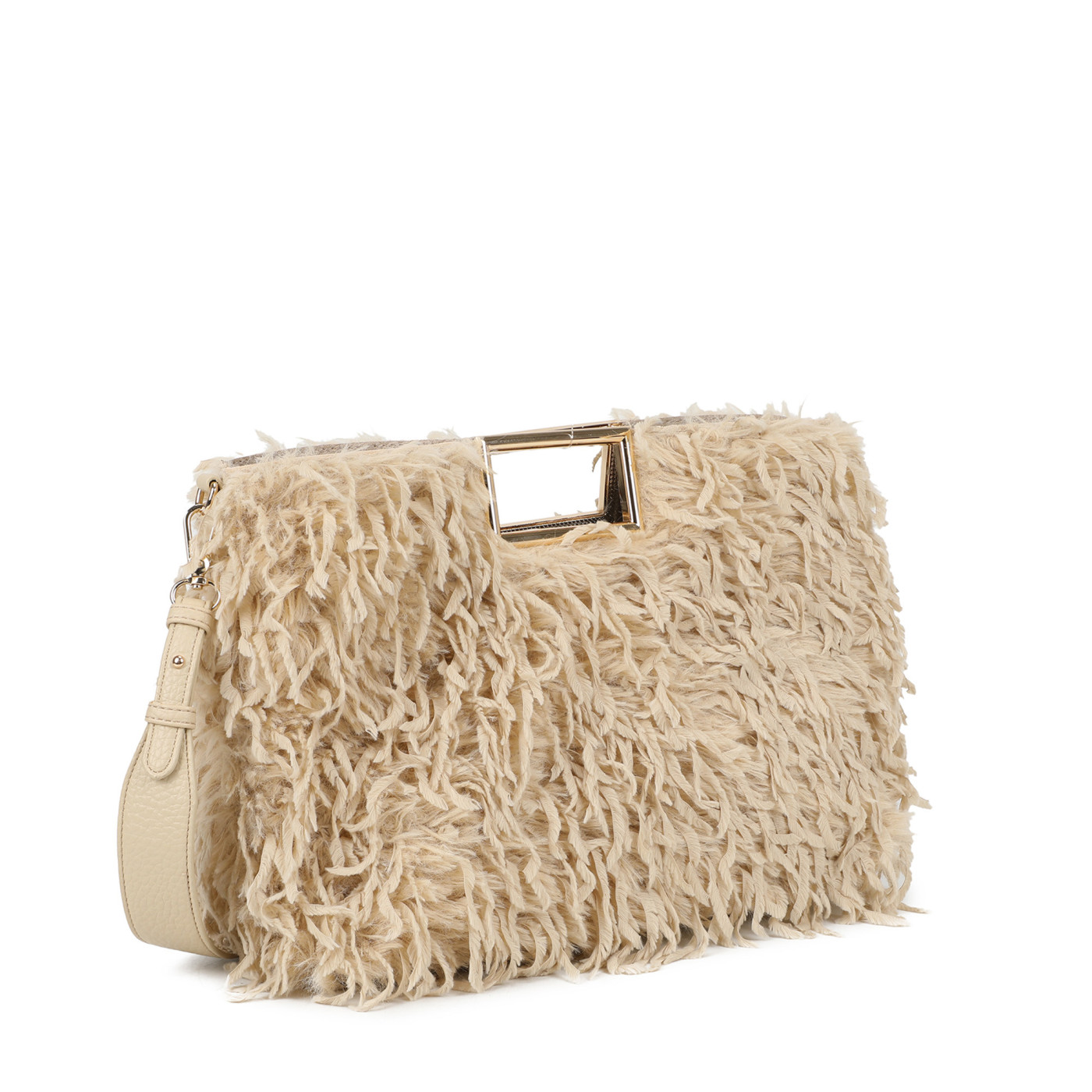 Mala Shopper com pelo e penas