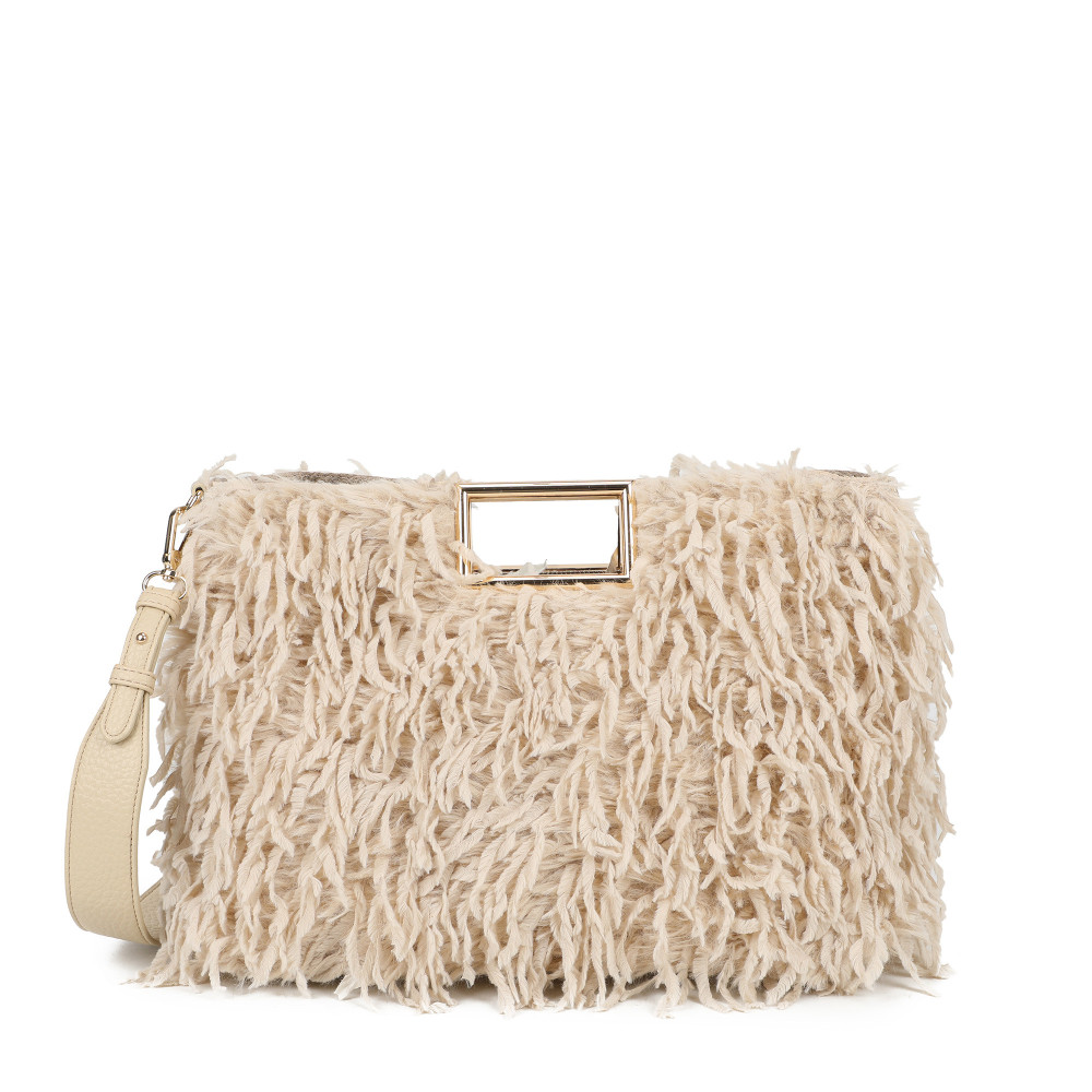 Sac Shopper avec poils et plumes
