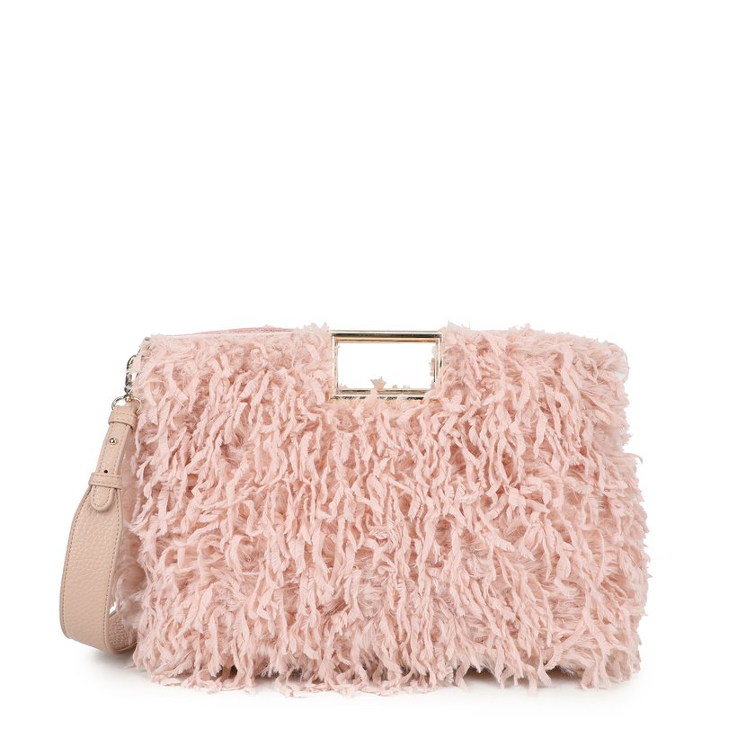 Mala Shopper com pelo e penas