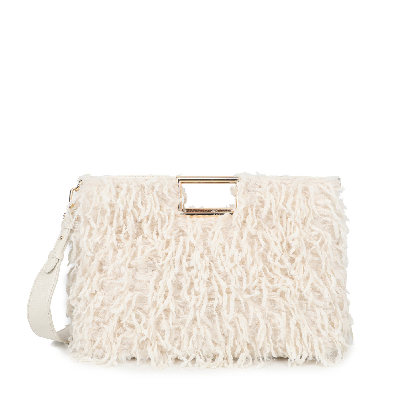 Mala Shopper com pelo e penas