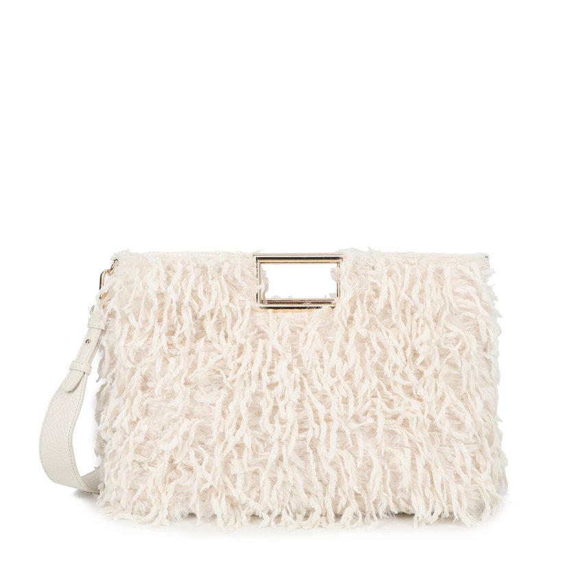 Mala Shopper com pelo e penas