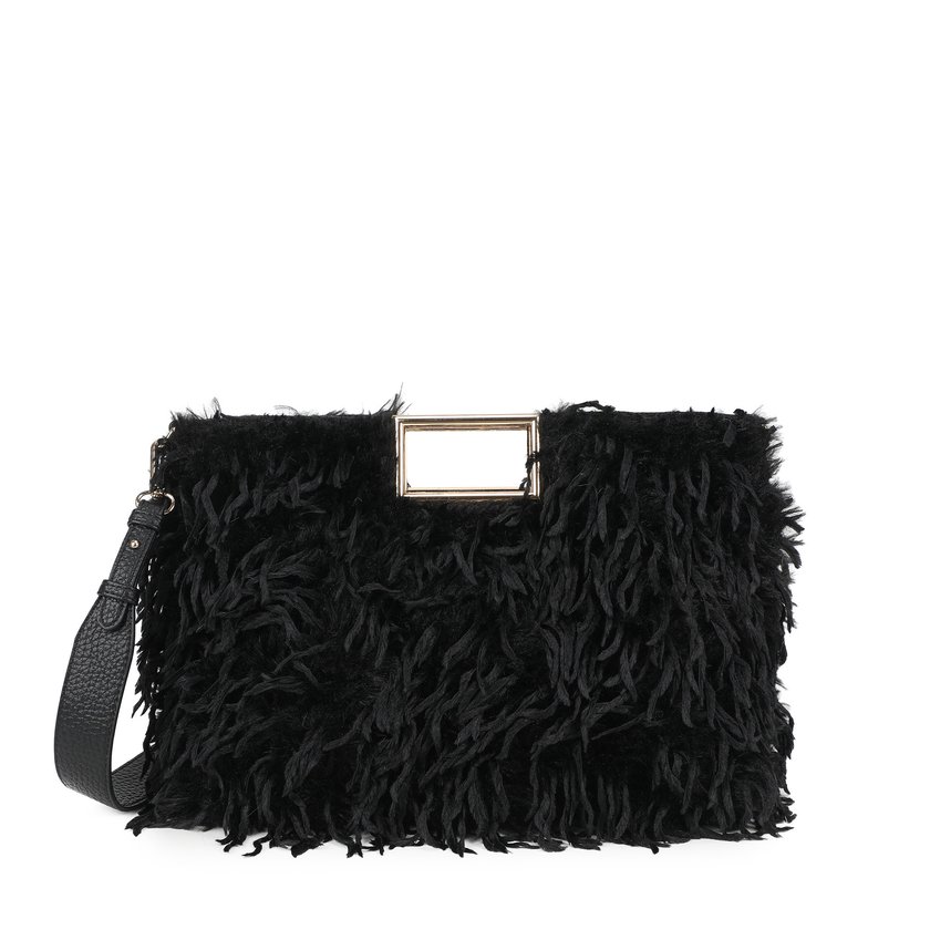 Mala Shopper com pelo e penas