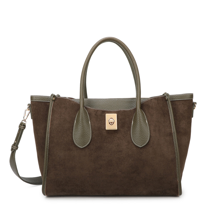 Bolso Shopper en tela de ante