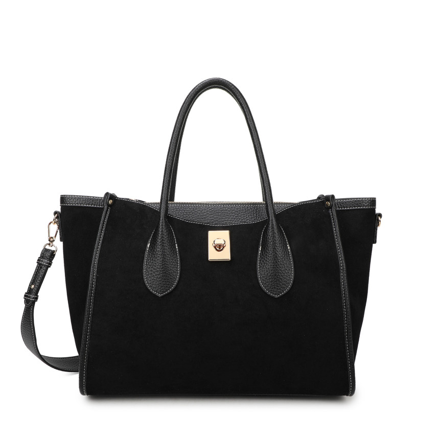 Bolso Shopper en tela de ante