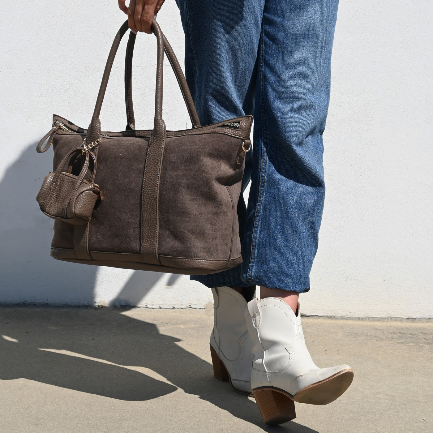 Sac Shopper en tissu daim