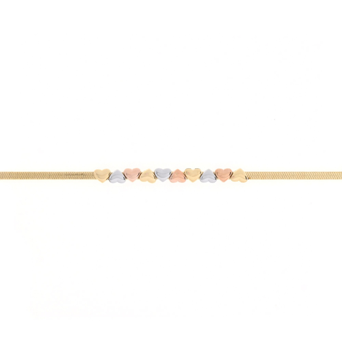 Bracelet Glamour avec cœurs en acier