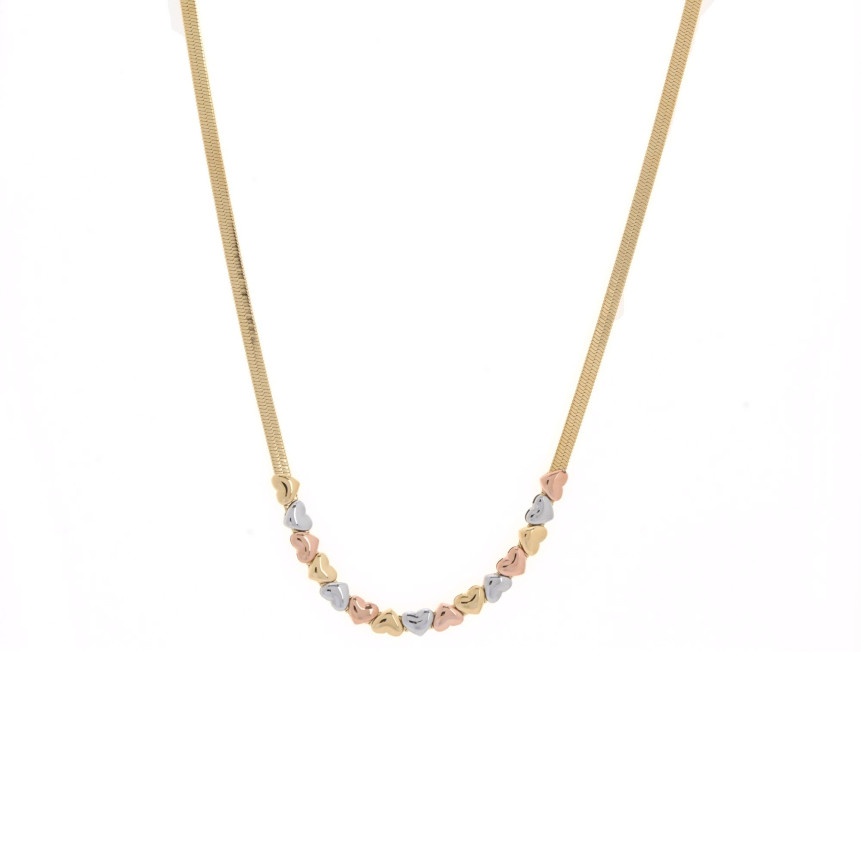 Collana Glamour con cuori in acciaio