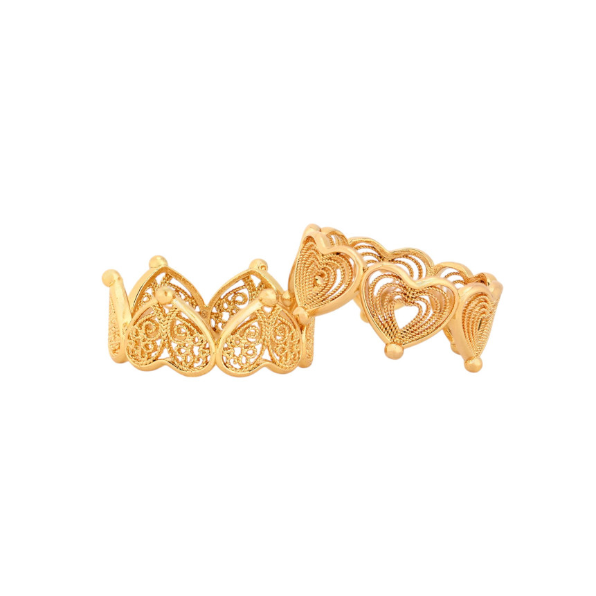 Anillo Encantos doble con corazones