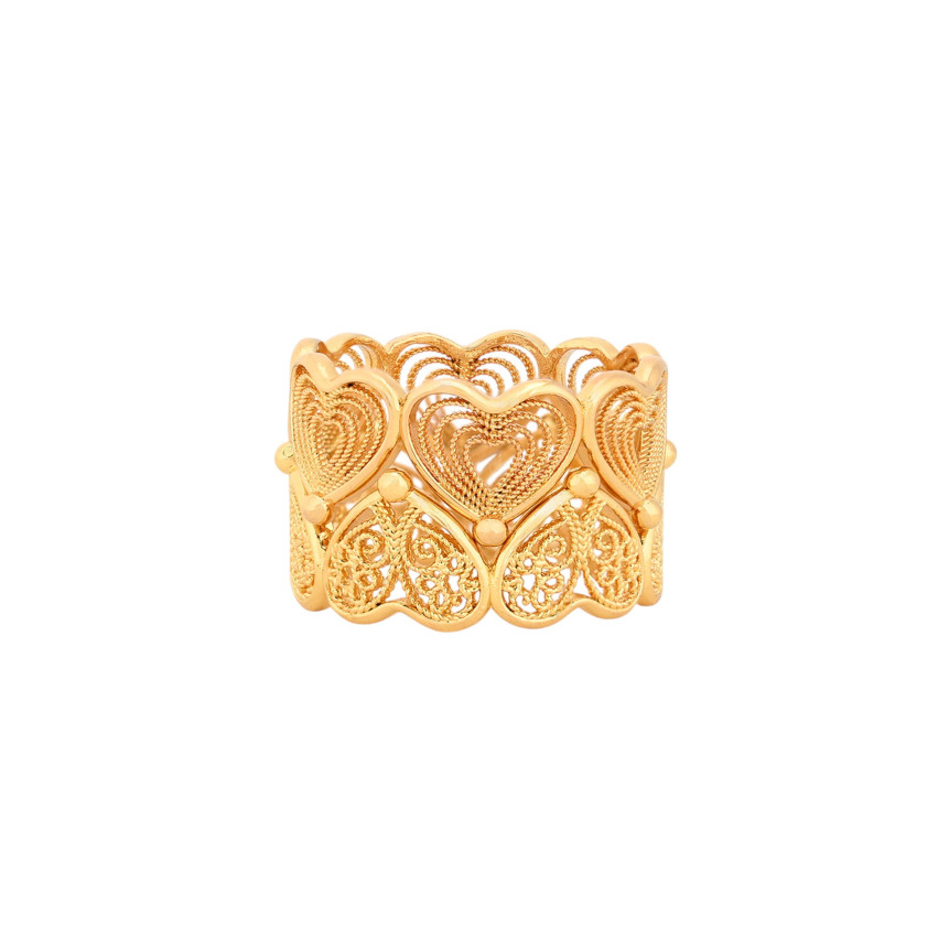 Anillo Encantos doble con corazones