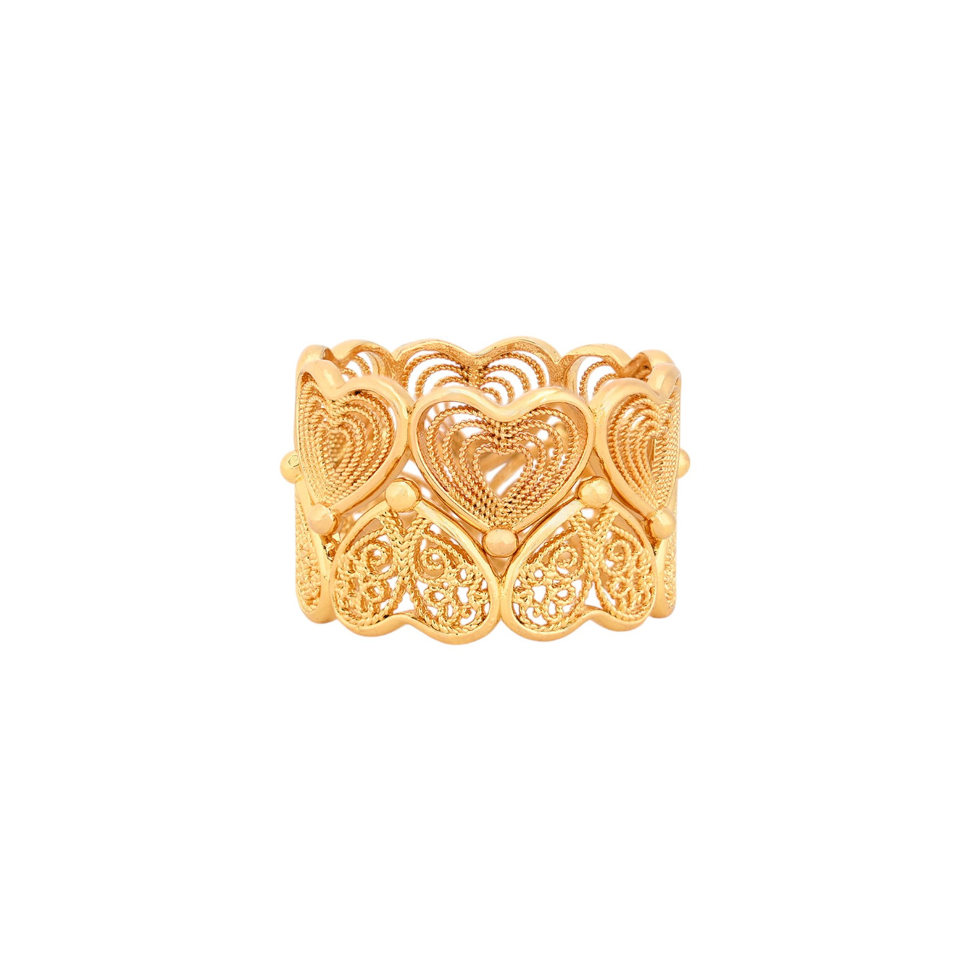 Anillo Encantos doble con corazones