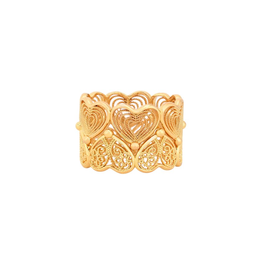 Anillo Encantos doble con corazones