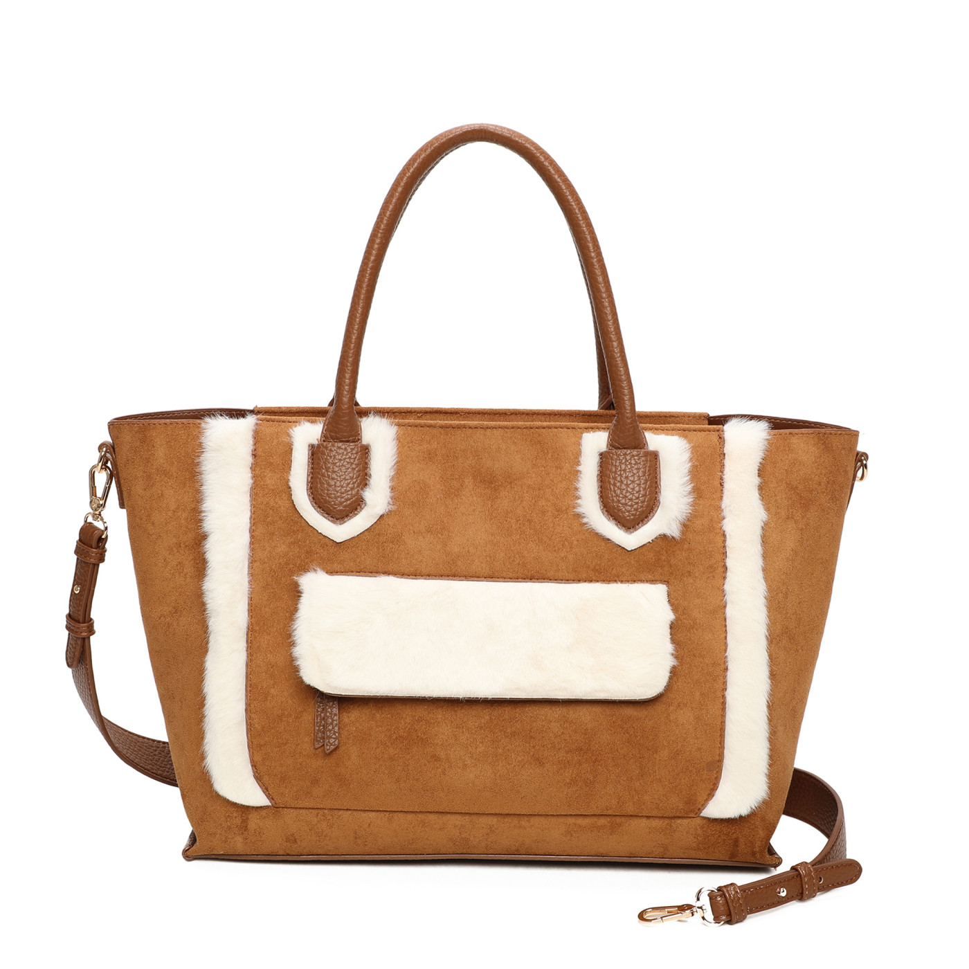 Bolso Shopper en tela de ante
