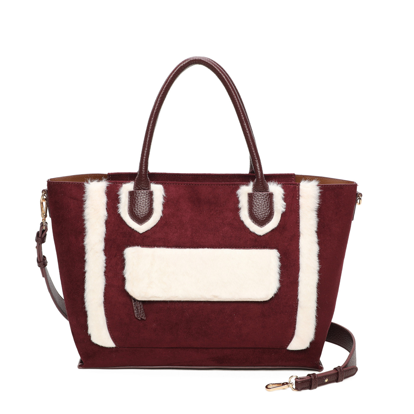 Bolso Shopper en tela de ante