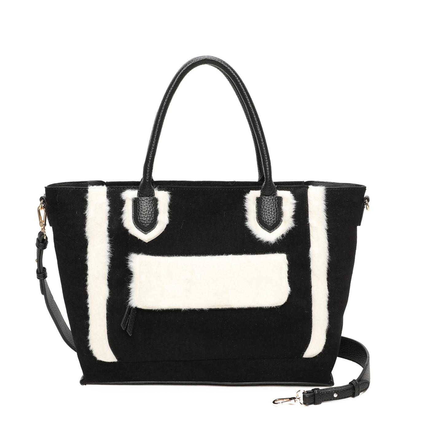 Borsa Shopper in tessuto camoscio