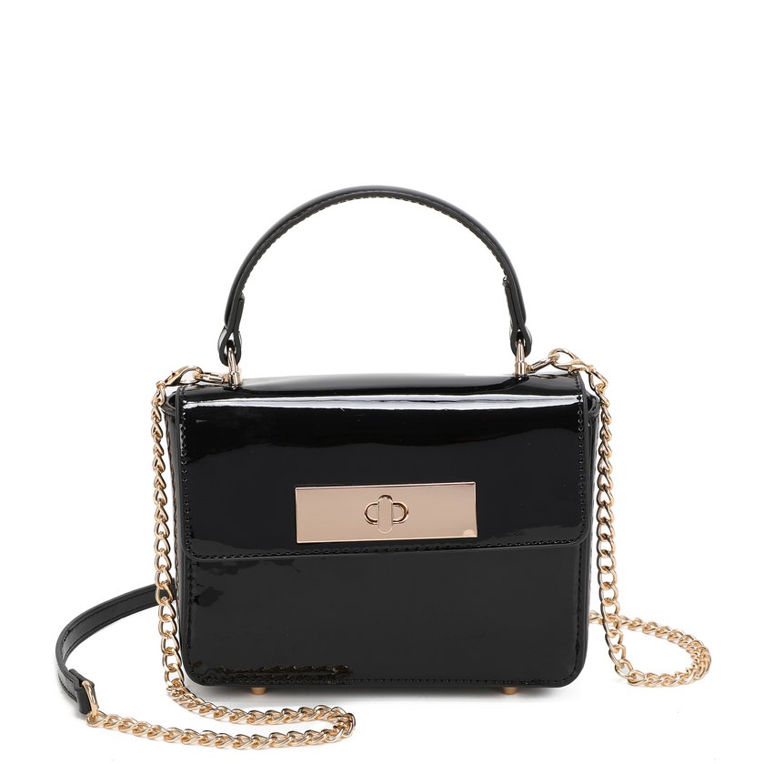 Patent leather shoulder bag