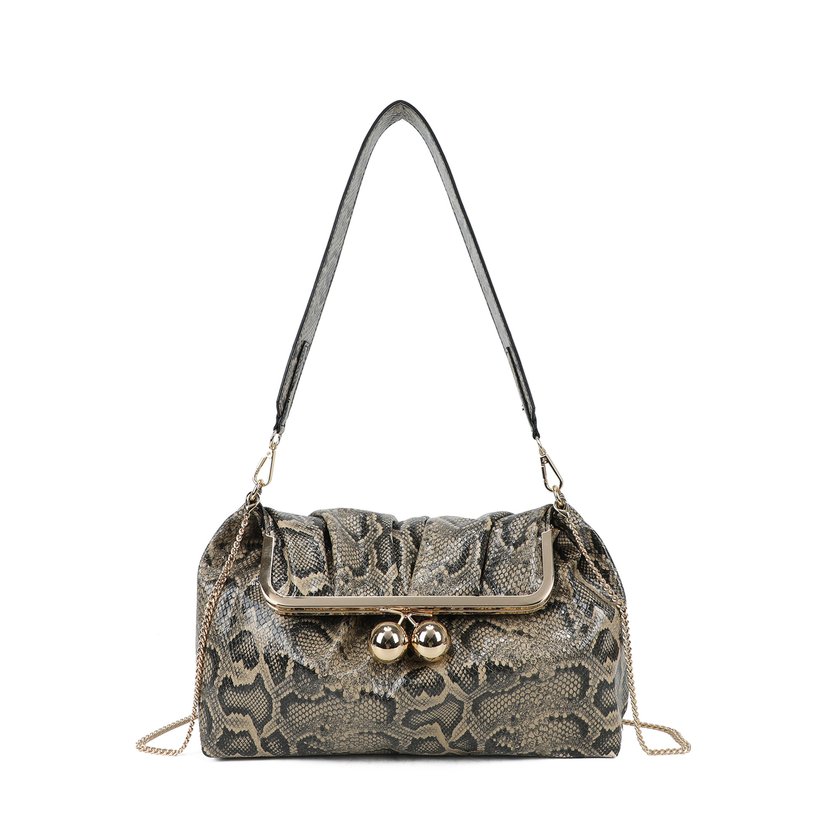 Shoulder bag with animal print