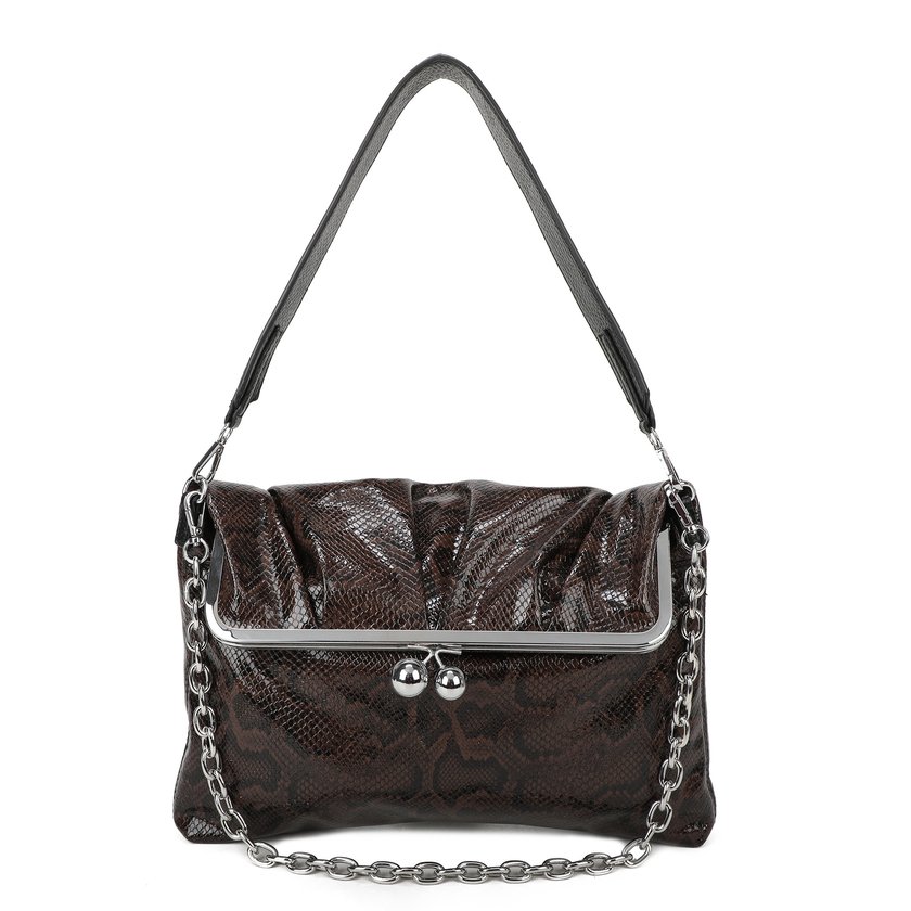 Shoulder bag with animal print