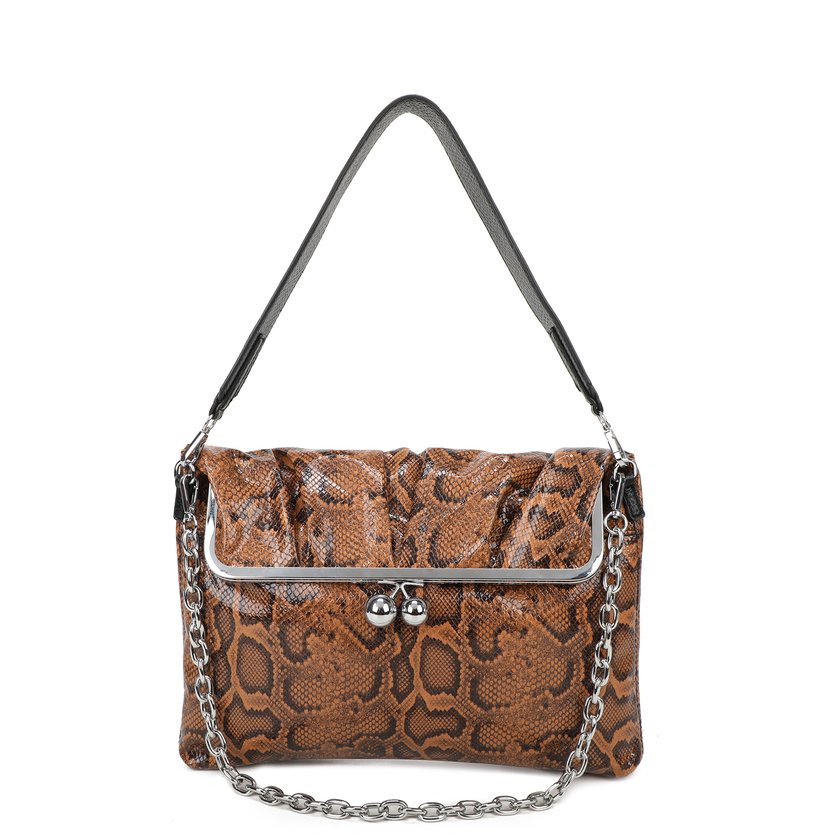 Shoulder bag with animal print