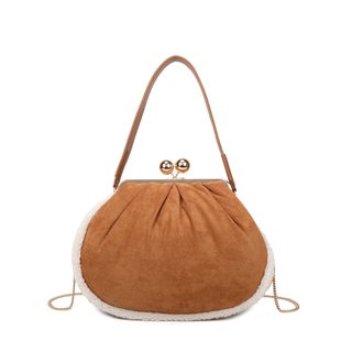 Bolso de hombro en tela de ante