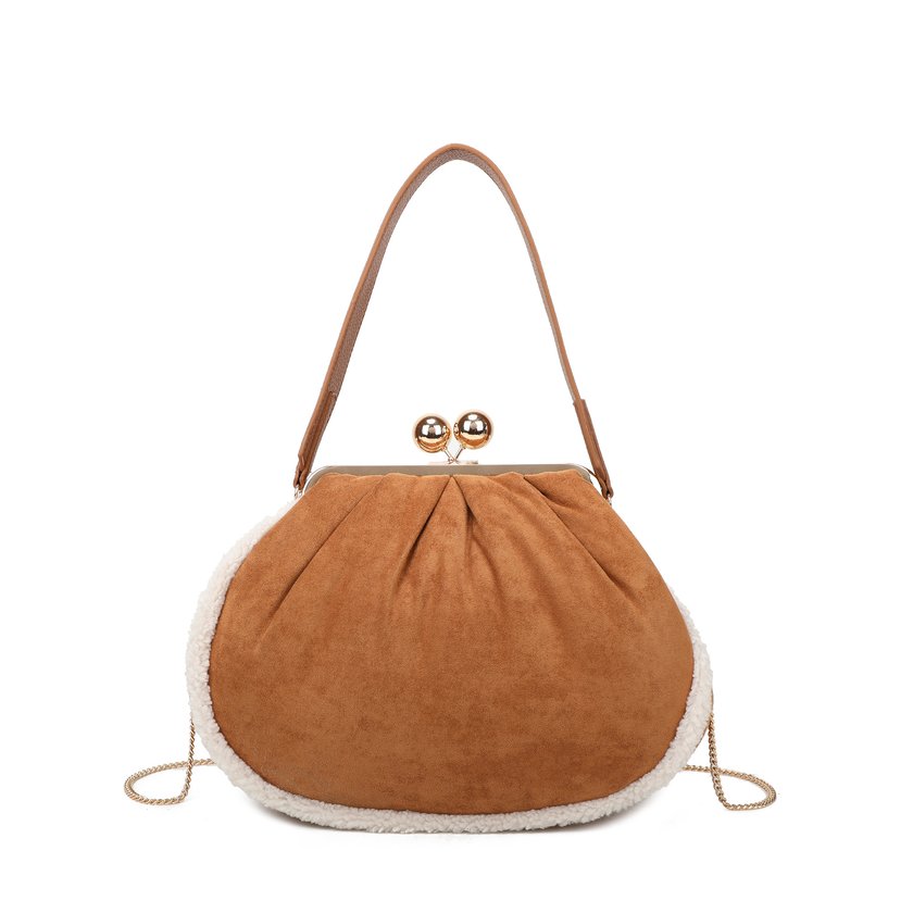 Bolso de hombro en tela de ante