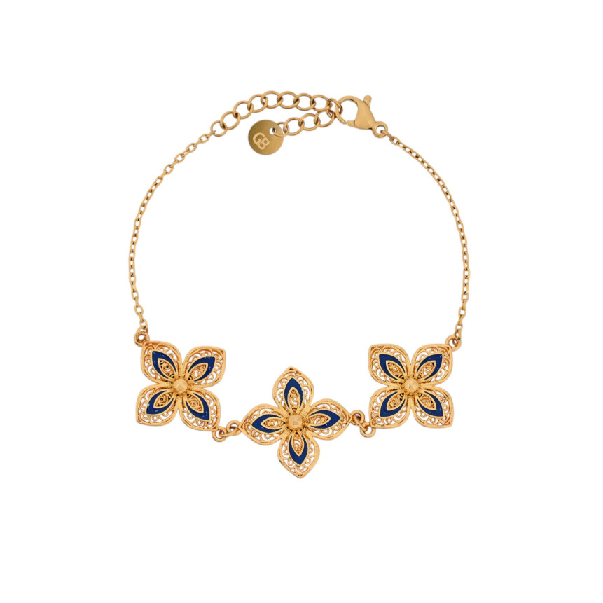 Bracciale Encantos fiore blu