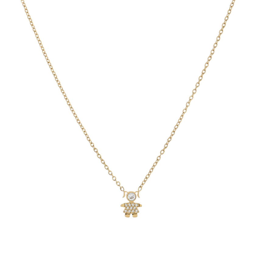 Steel necklace zirconies girl GB