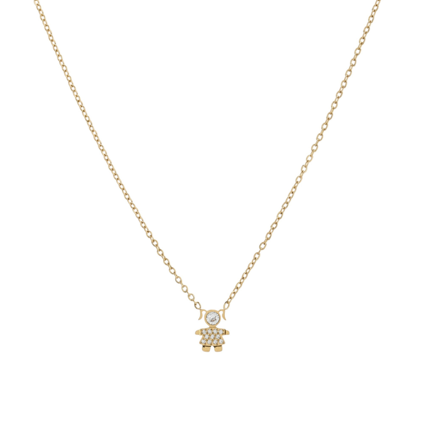 Collar acero y circonitas chica GB
