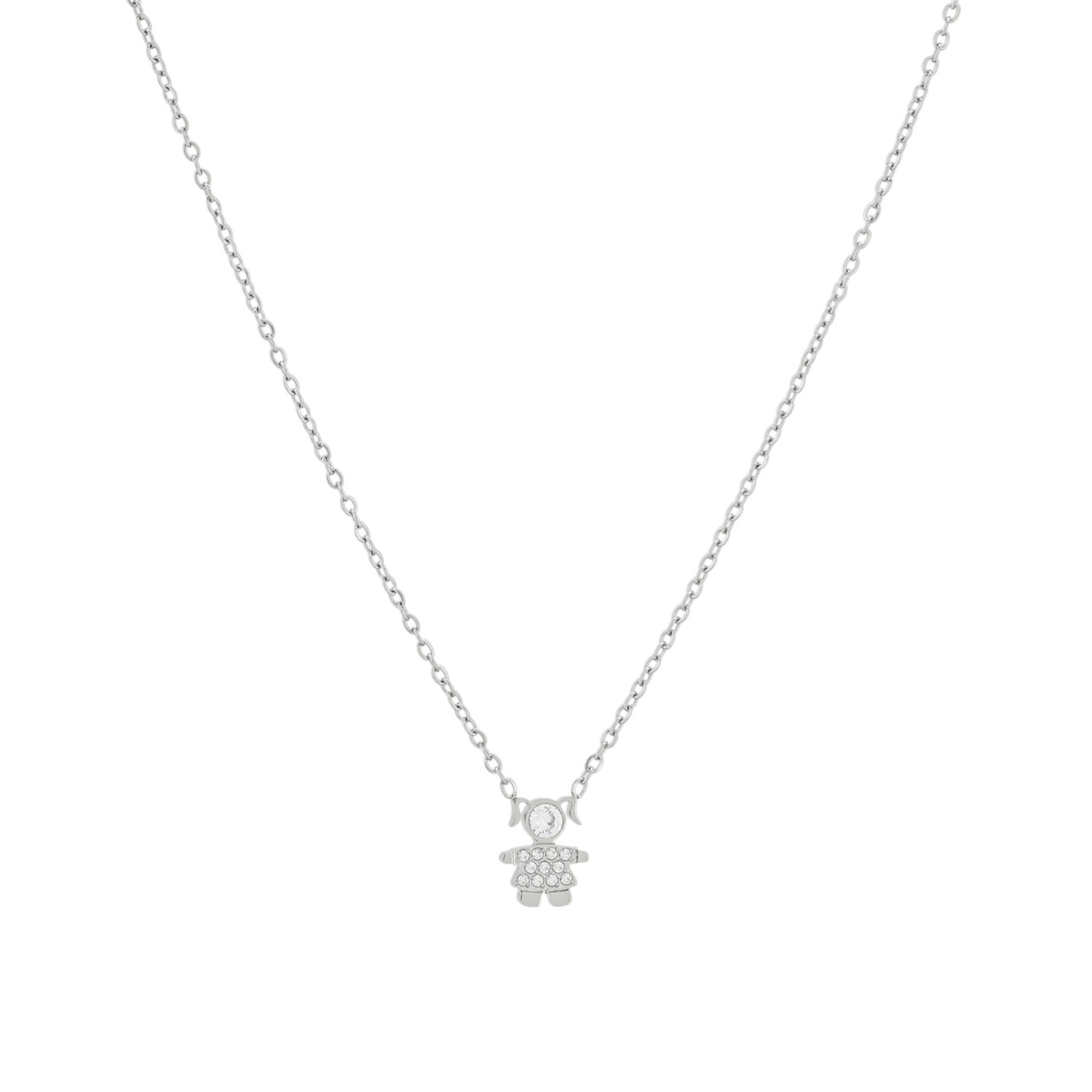 Collar acero y circonitas chica GB