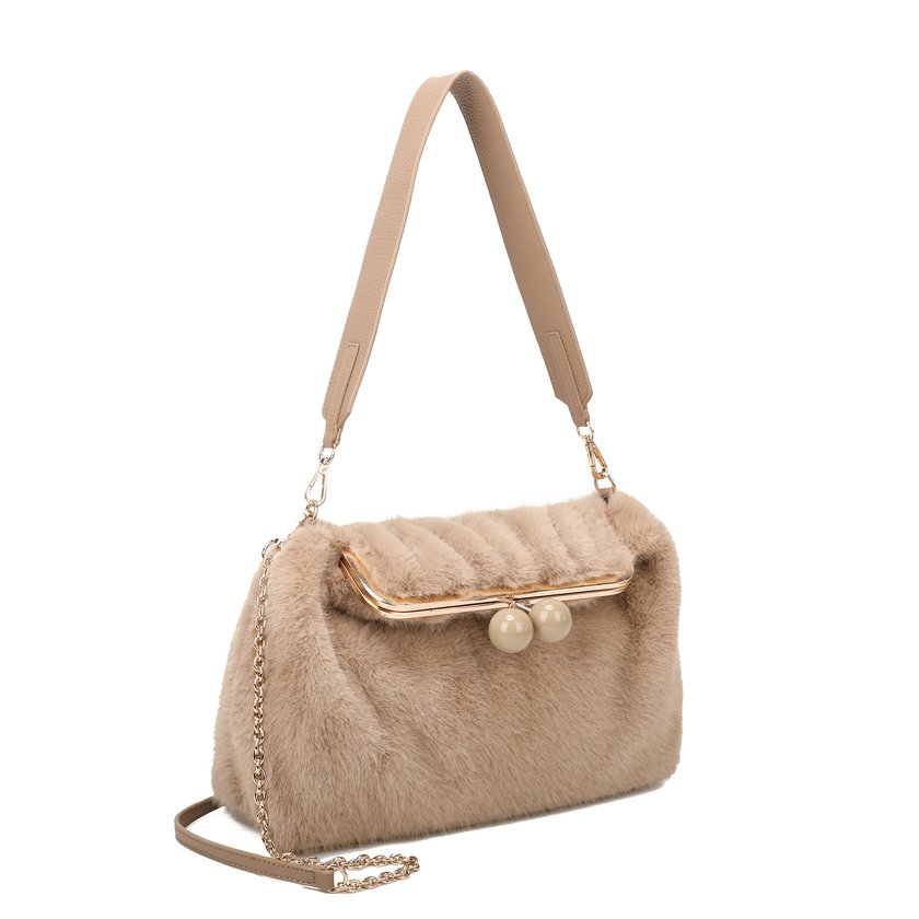 Sac à main avec fourrure