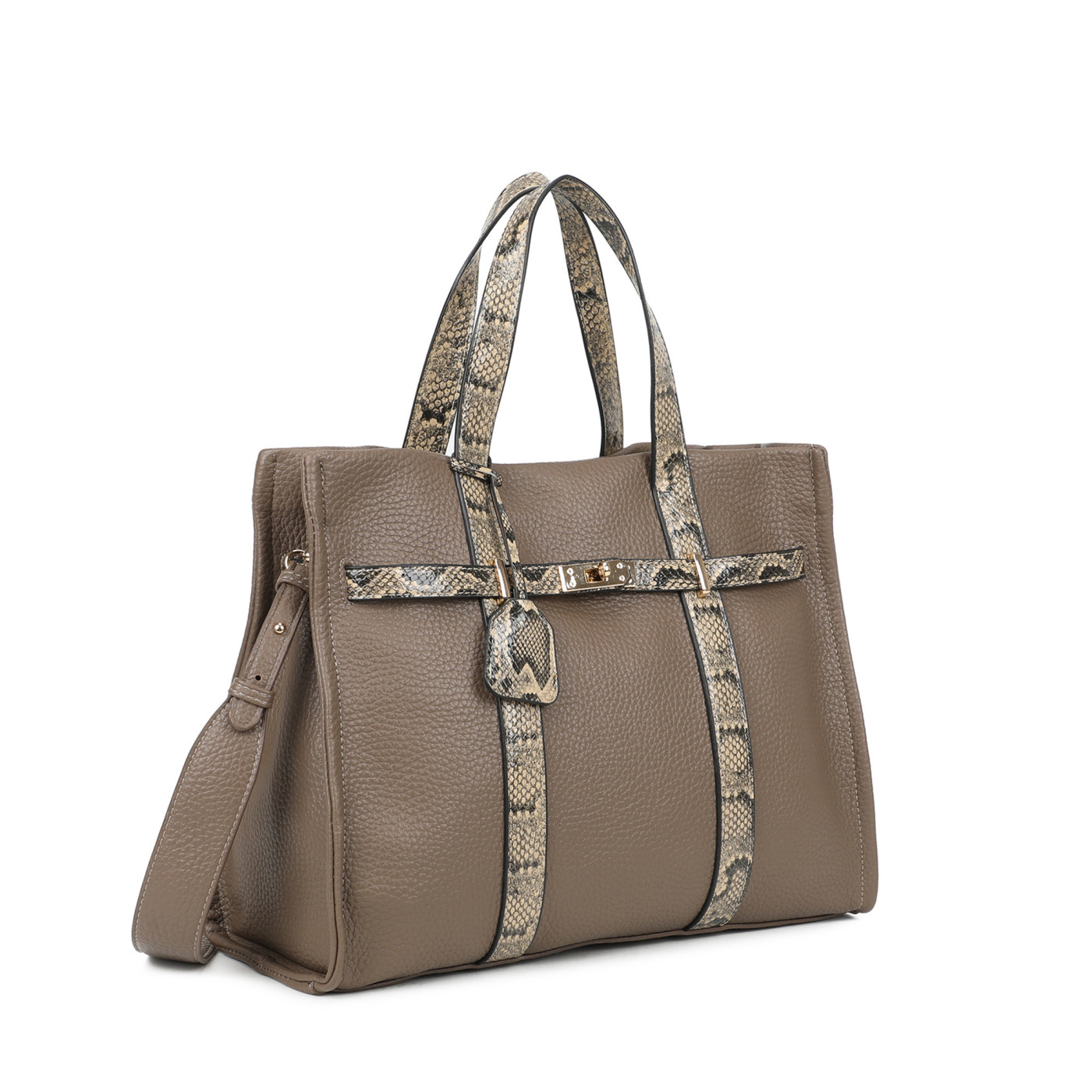 Shopper bag with animal print details